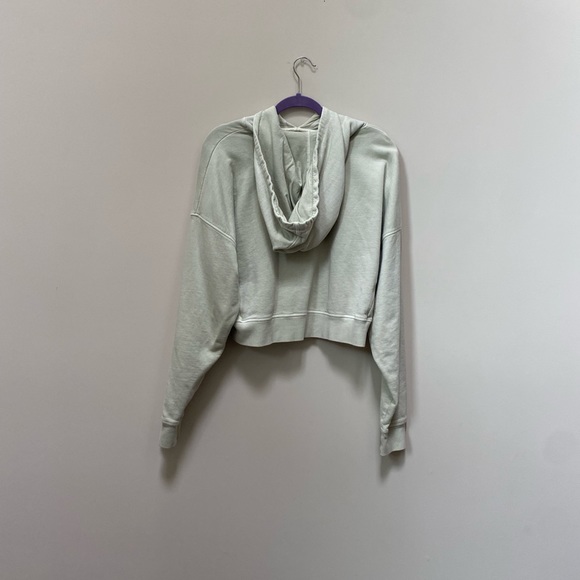 BDG Urban Outfitters Super Crop Hoodie Sage Green - Picture 2 of 5